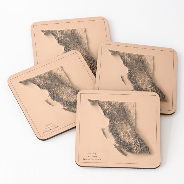 Item preview, British Columbia, Canada Relief Map 3D digitally-rendered designed and sold by ThinkAboutMaps.