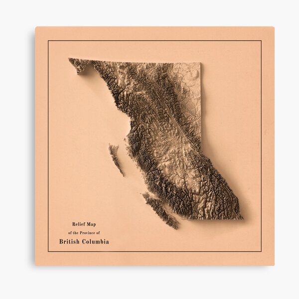 Item preview, British Columbia, Canada Relief Map 3D digitally-rendered designed and sold by ThinkAboutMaps.