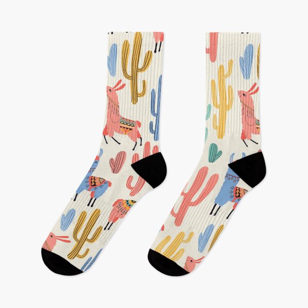Item preview, Colorful llamas and cacti on milky white background designed and sold by lauricecmd.