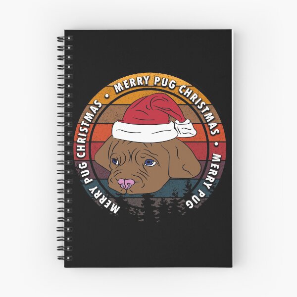 Item preview, Merry Pug Christmas distressed sunset retro dog face design designed and sold by SamRVstore.