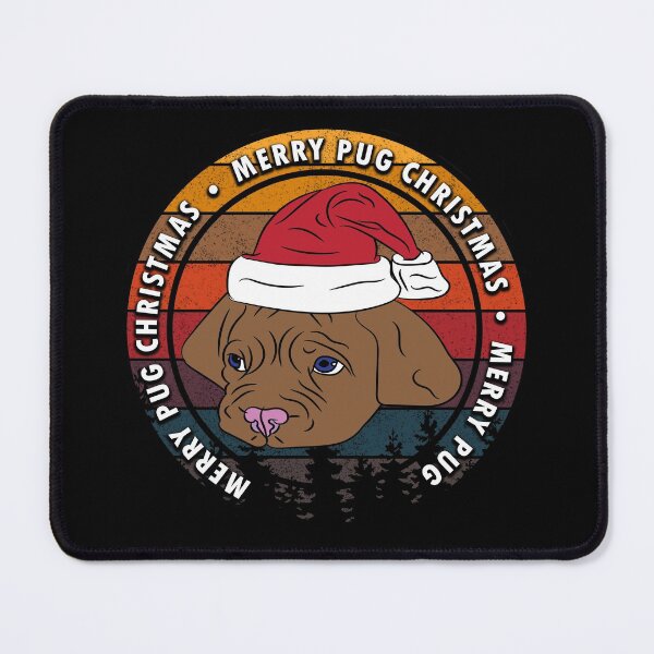 Item preview, Merry Pug Christmas distressed sunset retro dog face design designed and sold by SamRVstore.