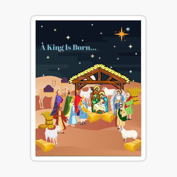 Item preview, The Nativity scene print depicting the birth of Jesus. designed and sold by SittingPrinttee.
