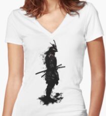 Armored Samurai Women's Fitted V-Neck T-Shirt