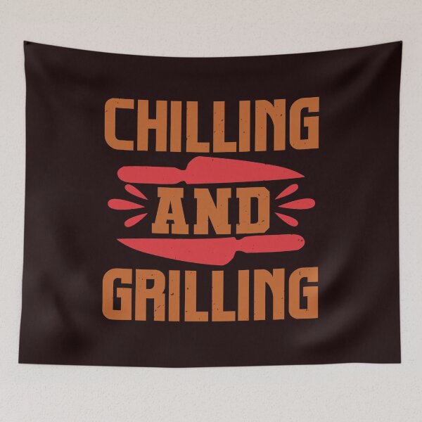 Item preview, Chilling and Grilling - Funny BBQ Shirt designed and sold by StreetShirts1.