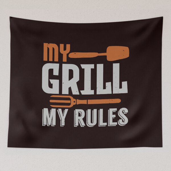 Item preview, My grill, My Rules - Funny BBQ Shirt designed and sold by StreetShirts1.