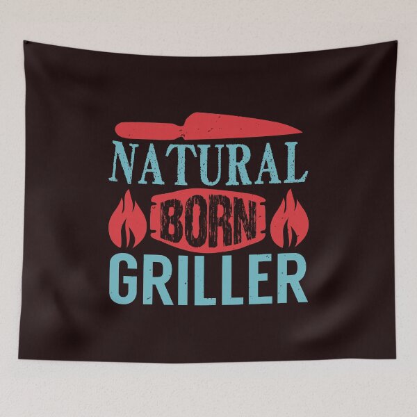 Item preview, Natural Born Griller - Funny BBQ Shirt designed and sold by StreetShirts1.