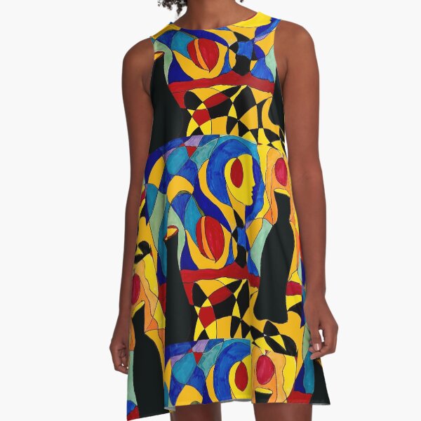 Mosaic of the Surreal A-Line Dress
