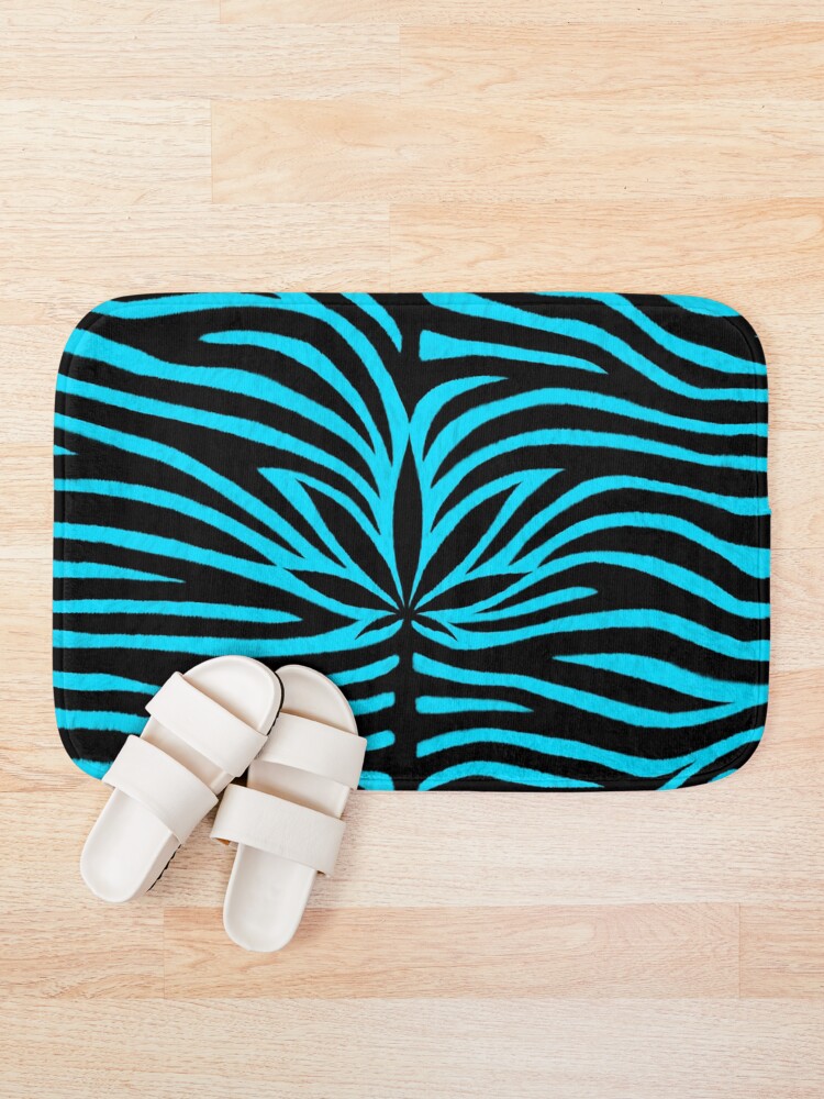 Thumbnail 1 of 6, Bath Mat, Blue Tiger designed and sold by Skyvora.