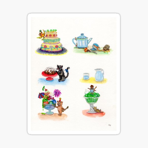 Gugelhupf Kater und Teaparty Leckereien Sticker