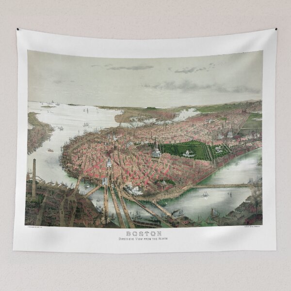 Item preview, Boston - bird's eye view from the north - 1877 designed and sold by paulrommer.