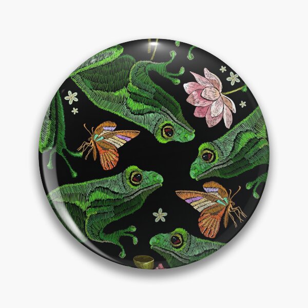Item preview, Embroidery Frog Butterfly  designed and sold by LarinaBeauty.