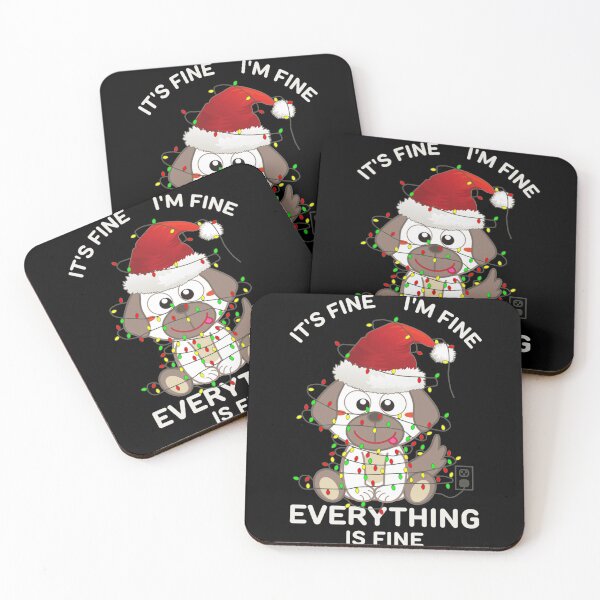 Item preview, It's Fine I'm Fine Everything Is Fine Funny Christmas Dog Lover designed and sold by PhamNina.