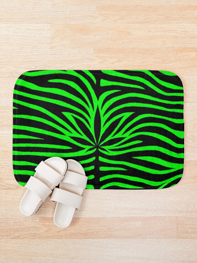 Thumbnail 2 of 6, Bath Mat, Green Tiger designed and sold by Skyvora.