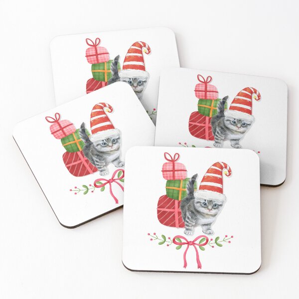 Item preview, Cute Christmas Kitten in Santa Hat designed and sold by JanesCreations.