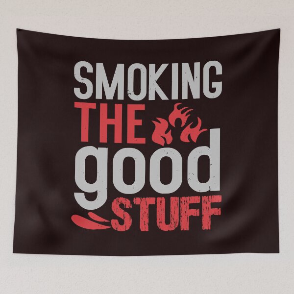 Item preview, Smoking The Good Stuff- Funny BBQ Shirt designed and sold by StreetShirts1.