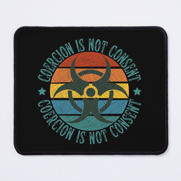 Item preview, Coercion is not consent, retro sunset distressed hazard print designed and sold by Auntieck.
