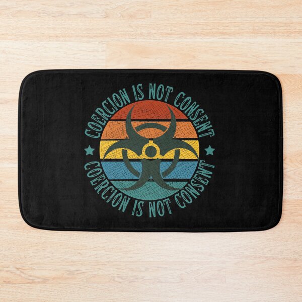 Item preview, Coercion is not consent,  retro sunset distressed hazard print designed and sold by Auntieck.