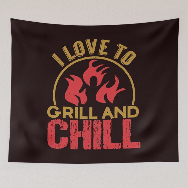 Item preview, I Love To Grill and Chill - Funny BBQ Shirt designed and sold by StreetShirts1.