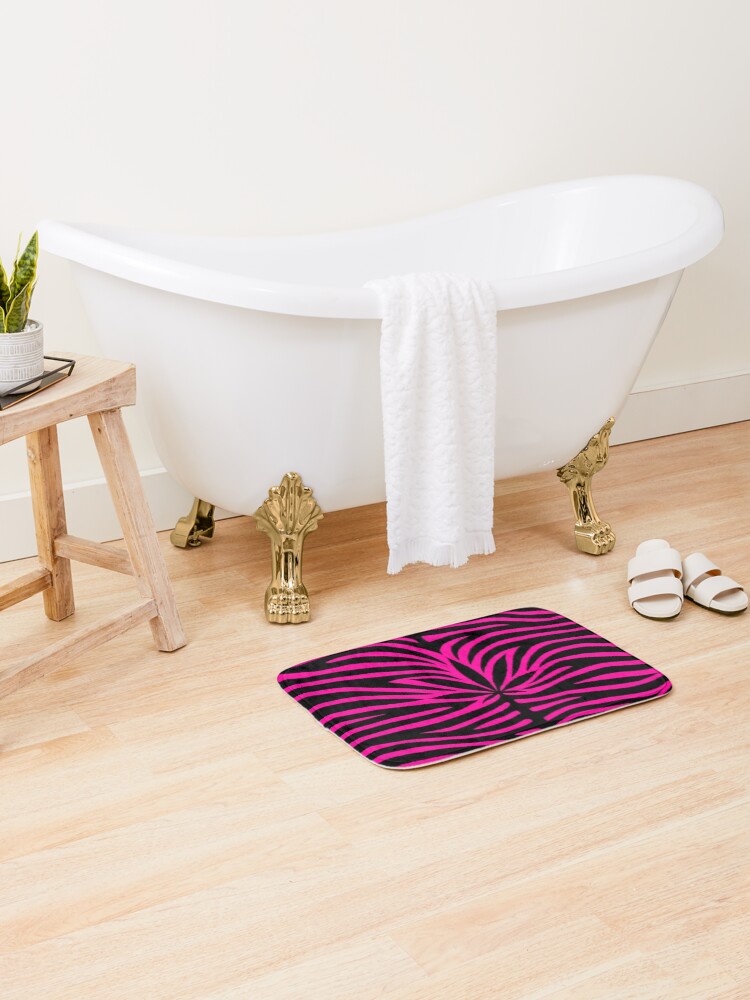 Thumbnail 2 of 6, Bath Mat, Pink Tiger designed and sold by Skyvora.