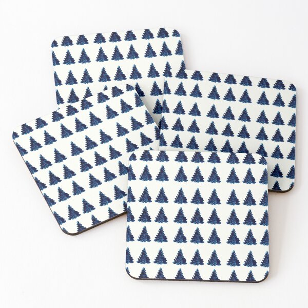 Item preview, Sapphire Blue Watercolor Evergreen Trees designed and sold by JariHawk.