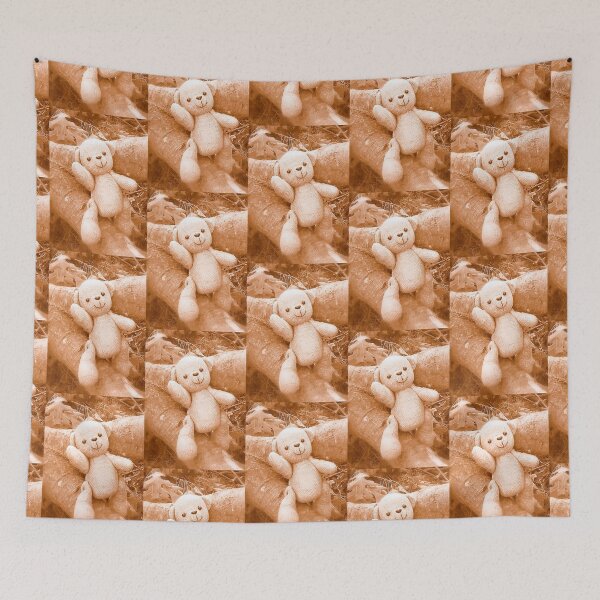 Item preview, Cute Burlap Teddy Bear in a Maple Tree Sepia Brown Tones designed and sold by JariHawk.