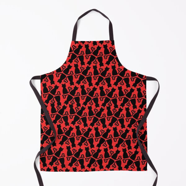 Item preview, Cat Love - fun pattern in red designed and sold by LakehouseGal.