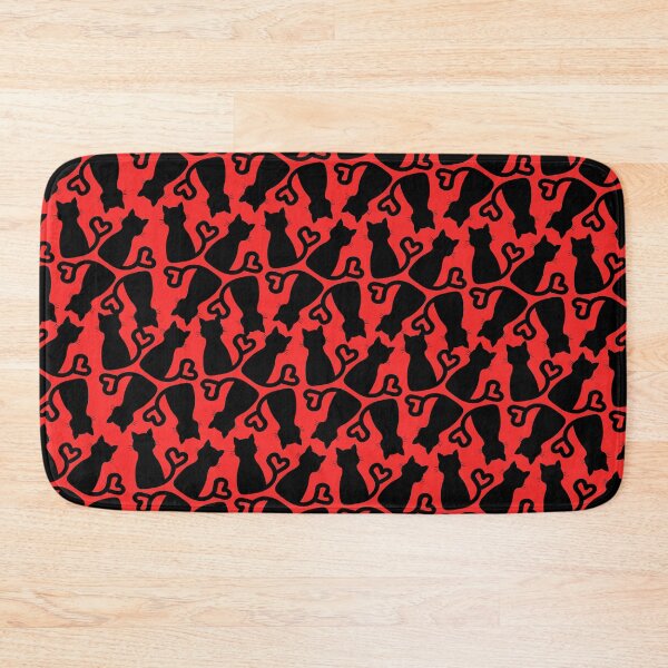 Item preview, Cat Love - fun pattern in red designed and sold by LakehouseGal.
