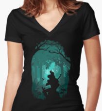 Zelda - Ocarina in the Woods Women's Fitted V-Neck T-Shirt