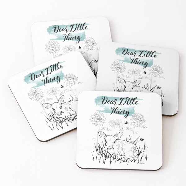 Item preview, Green Watercolour Accent Dear Little Thing Baby Deer Line Art for Nursery designed and sold by CJAura by Claire Jane Johnson.