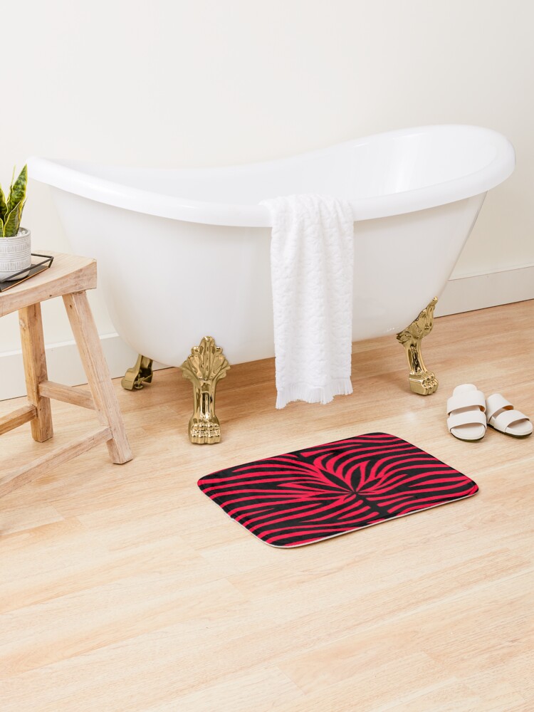 Thumbnail 2 of 6, Bath Mat, Red Tiger designed and sold by Skyvora.