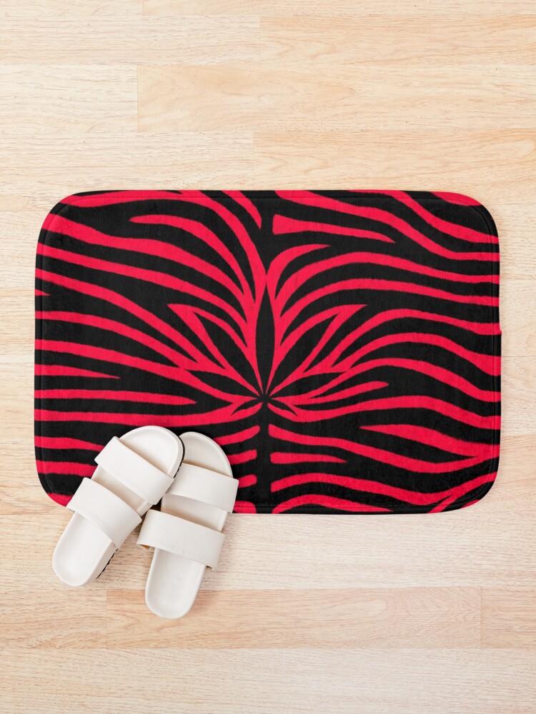 Thumbnail 1 of 6, Bath Mat, Red Tiger designed and sold by Skyvora.