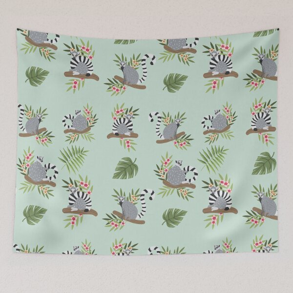 Item preview, Lemur hand drawn vector pattern designed and sold by HarleyGarner.
