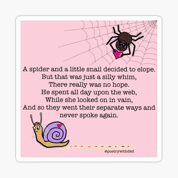 Item preview, Spider and Snail Elope and Get Married designed and sold by poetrywithdad.