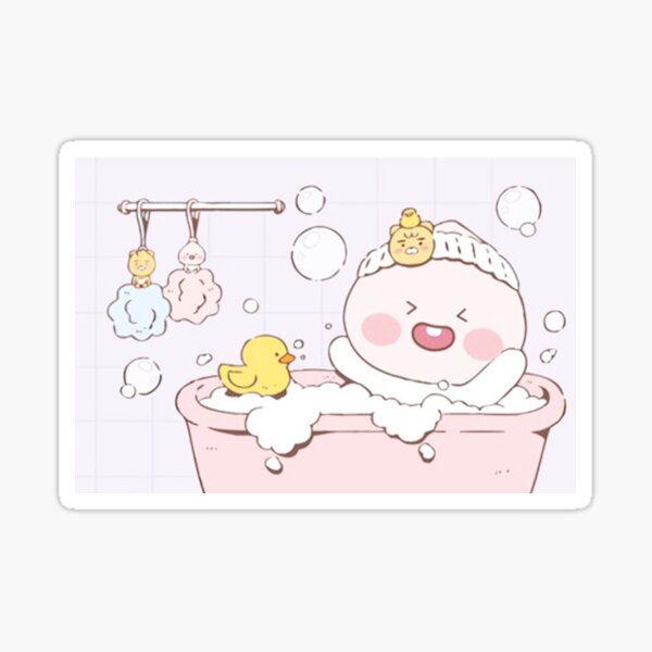 Kakao Friends Apeach Bathing Sticker For Sale By Wmeyersstephen Redbubble 5991