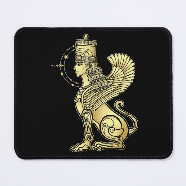Item preview, Animation drawing: sphinx woman with lion body and wings, character in Assyrian mythology. Ishtar, Astarta, Inanna. Sumerian symbol.  designed and sold by YanaZvereva.