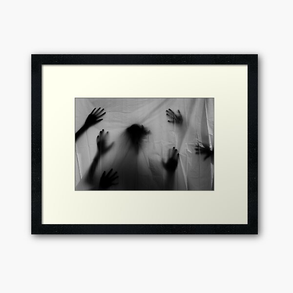 silhouettes on the bed sheet Framed Art Print