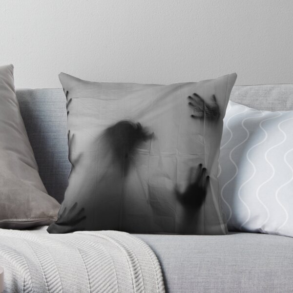 silhouettes on the bed sheet Throw Pillow