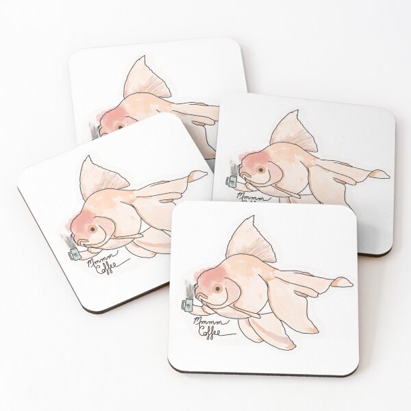 Item preview, Goldfish Loves Coffee designed and sold by Laura Korska.