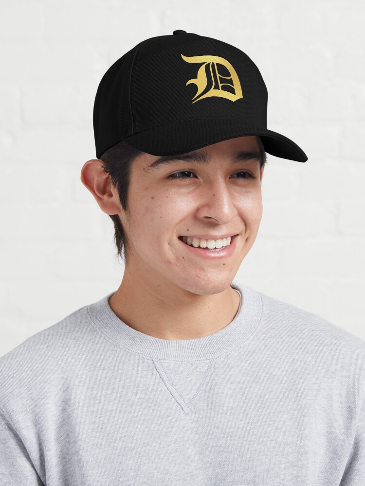 Letter D Hat Men Baseball Cap Cool Dad Hats Black Gold Fitted 