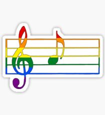 Rainbow Musical Notes Sticker