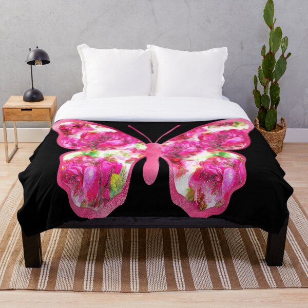 Artikelvorschau, Rosa Vintage Blumenschmetterling entworfen und verkauft von artsytext.