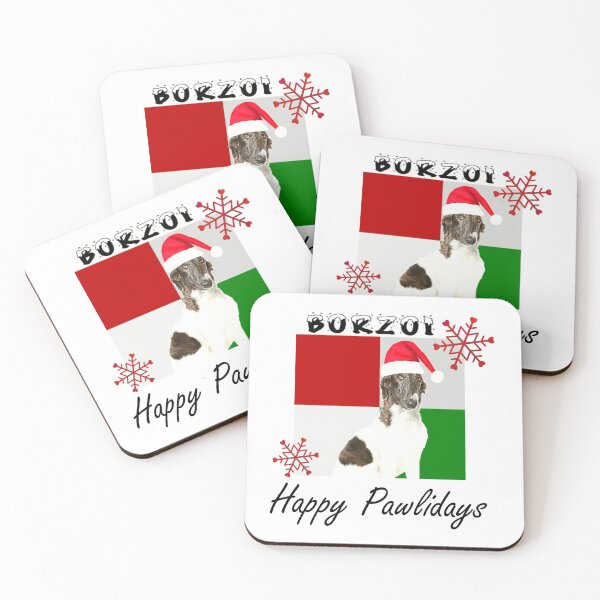 Item preview, Happy Pawlidays – Christmas Borzoi Dog Design w/ Santa Hat designed and sold by platinumblks.