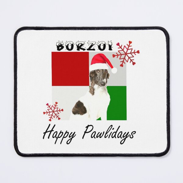 Item preview, Happy Pawlidays – Christmas Borzoi Dog Design w/ Santa Hat designed and sold by platinumblks.