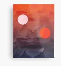 Star Wars A New Hope inspired artwork two suns Metal Print