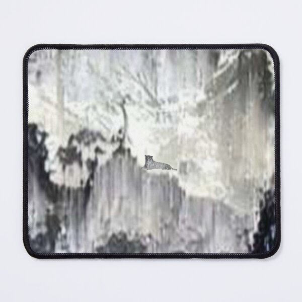 Item preview, landscape, tiger, snowy view, winter tiger, tiger lies, monochrome, minimalism, designed and sold by Maria Mihailova.