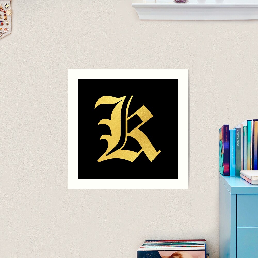 K – Old English Initial Black Letter K Art Print for Sale by Typeglyphs