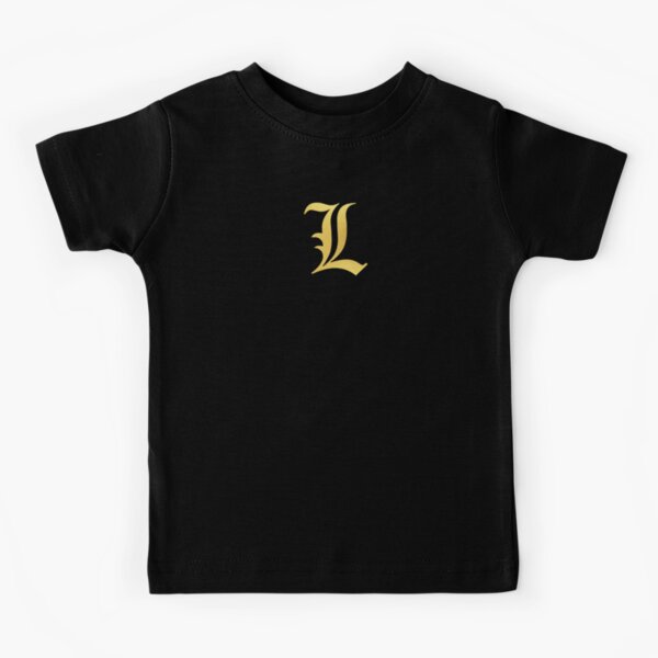 N – Old English Initial Black Letter N Kids T-Shirt for Sale by Typeglyphs