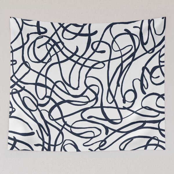 Item preview, Black and White Curvy Lines Pattern designed and sold by omg-designs.