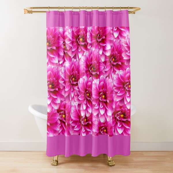 Bright Fresh Dahlias Shower Curtain