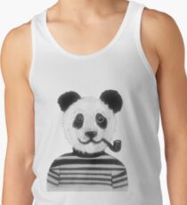Cool Hipster Panda Bear Smoking Pipe Tank Top